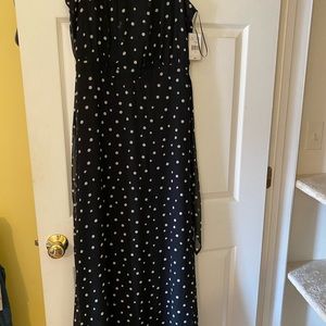 Black long poka dotted dress